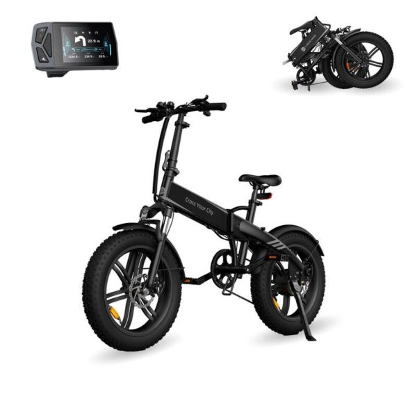 Vélo Électrique Pliant ADO A20F, Aut 120km, 7 Vitesses